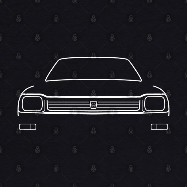Triumph Acclaim 1980s classic car white outline graphic by soitwouldseem
